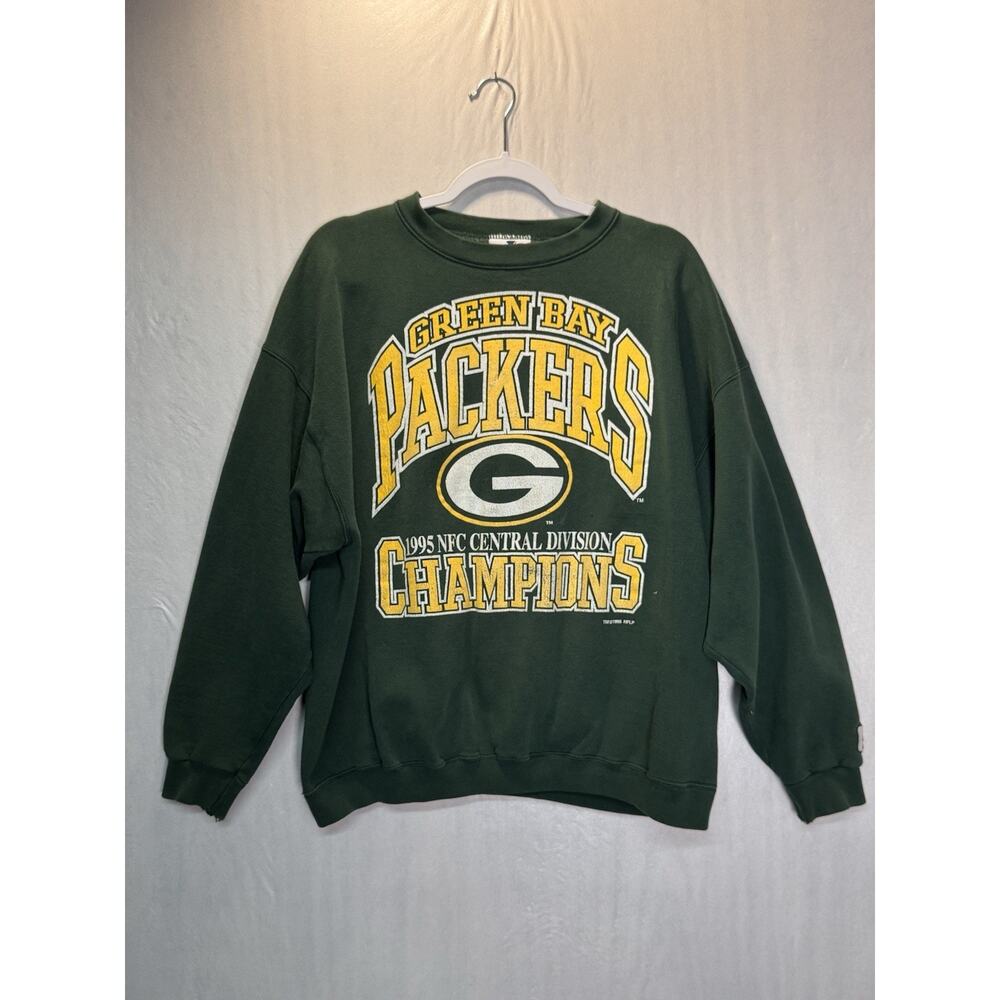 Vintage '95 Green Bay Packers NFC Central Champions Crewneck Sweatshirt USA Sz L